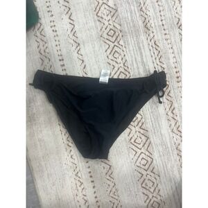 Malibu Dream Girl Womens Black Side Tie Bikini Bottoms Size Large Ring Detail